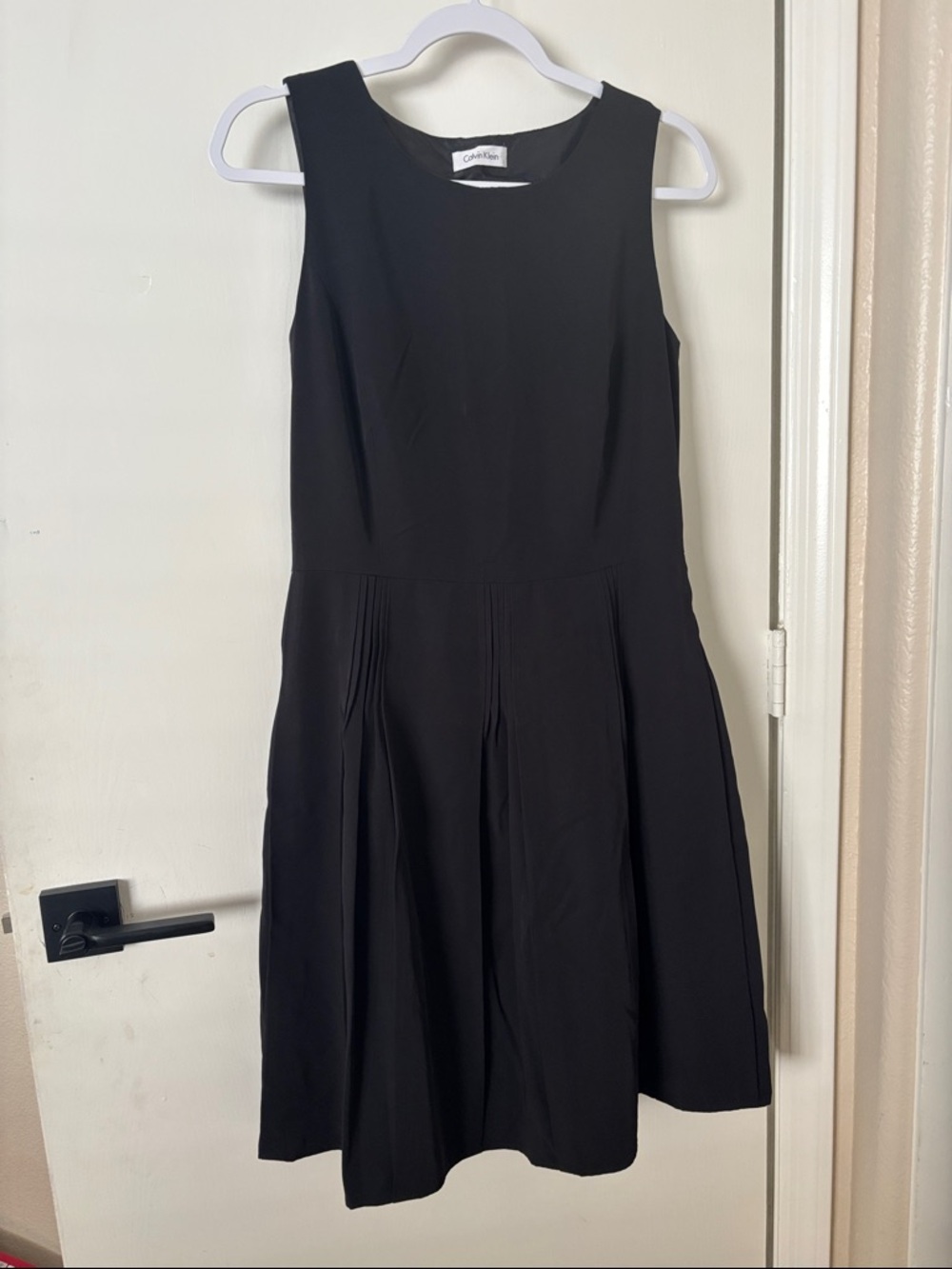 Calvin Klein Black Sleeveless Fit-and-Flare Midi Dress